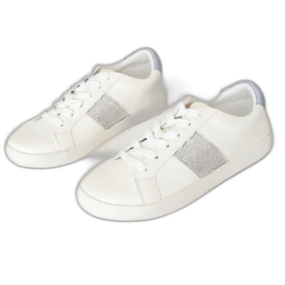 NIB Madden Girl Skyllar White and Silver Rhinestone Sneakers - Picture 2 of 7